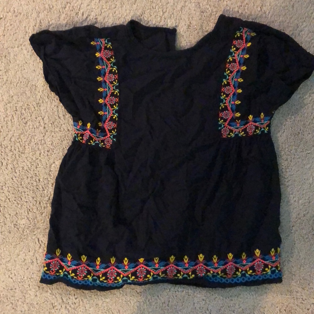 colorful embroidered top